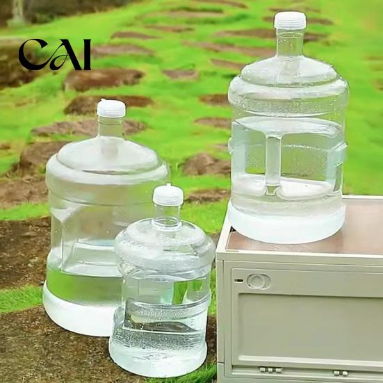 Durable Water Storage Jar Plastic Jug with Handle And Leakproof Cap, Reusable Twist Off Cap Container Portable Bottle, Transparent for Home