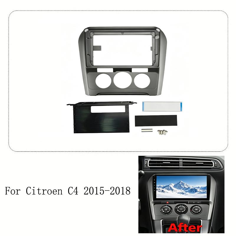 For Citroen C4 C-QUATRE 2015-2018 9Inch MANUAL AC Radio Fascia Frame Navigation Dash Panel Frame