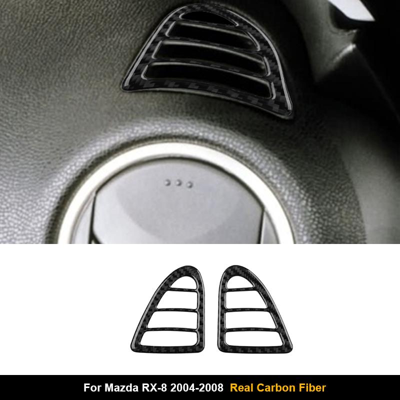 For Mazda RX-8 2004-2008 Carbon Fiber Car A/C Air Vent Outlet Cover Interior Accessories Decorative Stickers