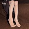 Silky Red Toe Socks with Five Fingers - Shiny Horse Oil Mid-Calf Stockings, 8D Glossy, Thin & Sexy for Summer