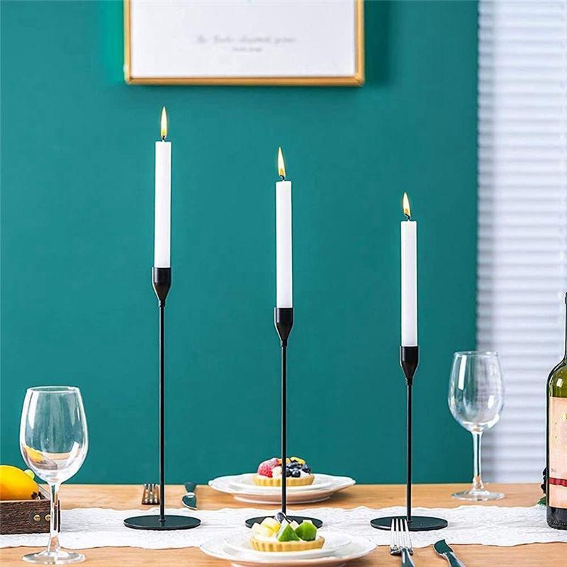 AEE2-Taper Candle Holder Tall Candlestick Holders, Metal Candle Long Holder Set,Pillar Decorative Candle Holder