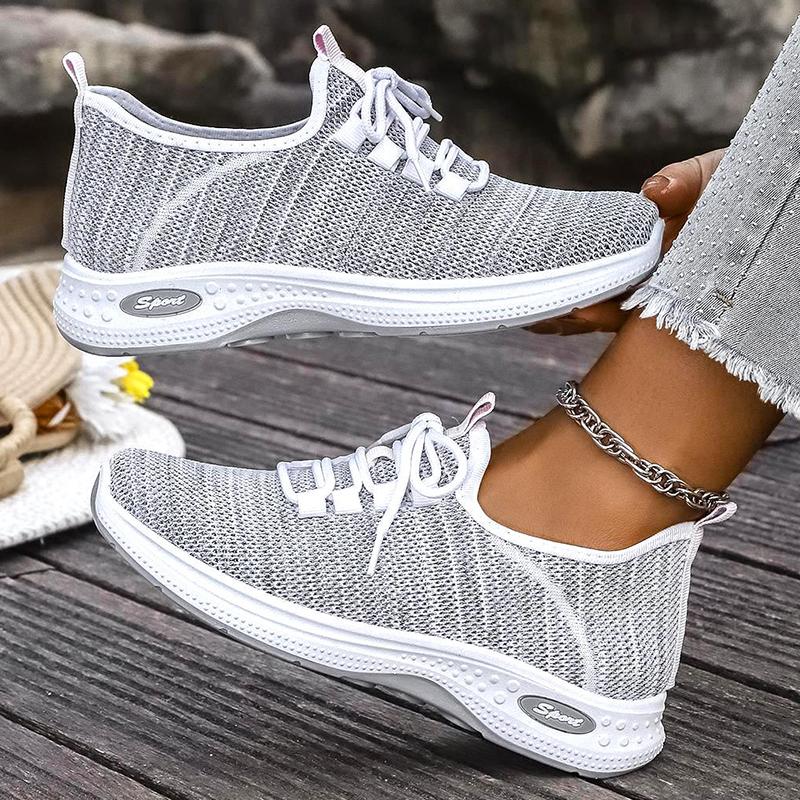 Fashion Spring Autumn Thick Sole Sneakers Women 2025 New Soft Sole Breathable Casual Shoes Woman Comfort Non Slip Knit Sport Sneaker 42