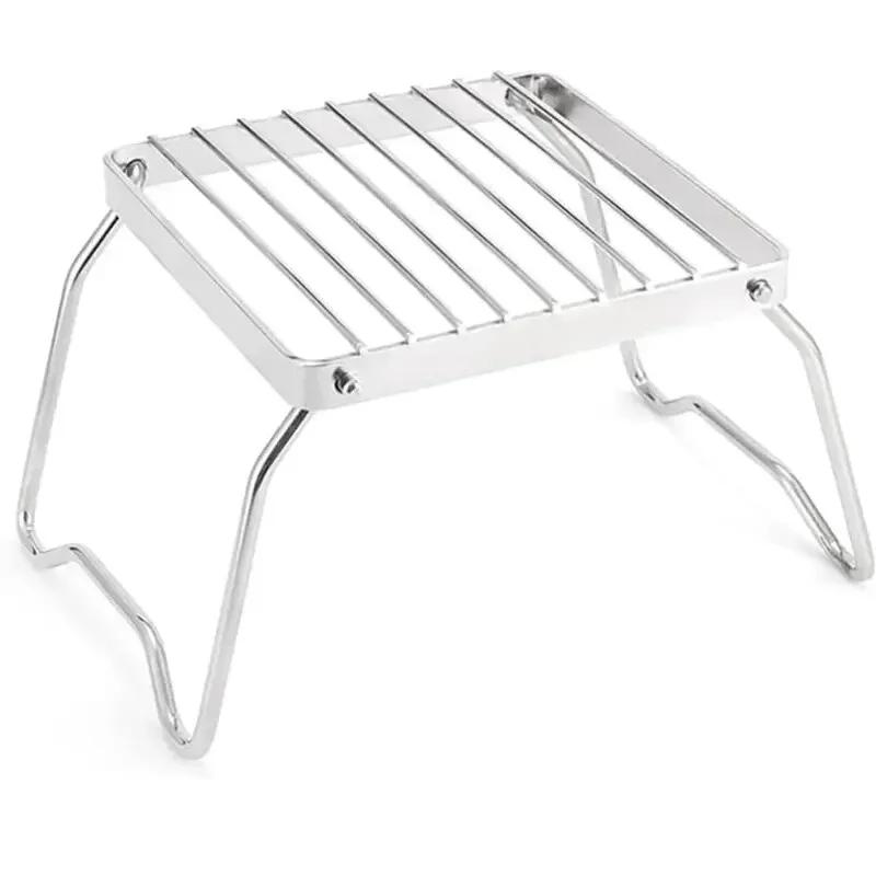 Походный складной гриль Наружный гриль для барбекю Решетка для барбекю Портативная подставка для газовой плиты из нержавеющей стали Набор стоек для барбекю Держатель для кастрюли для приготовления