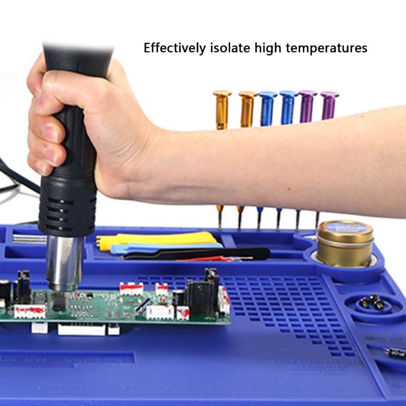 High Temperature Proof Workstation Pad Soldering Mat Integrated Ruler For Phone Computer Maintenance AntiSkid Textures