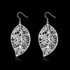 Новое поступление FineJewelry 100% настоящее серебро 925 пробы модные винтажные корейские длинные полые серьги-листья для женщин