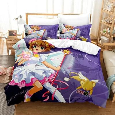3D Принт Аниме Cardcaptor Sakura Постельное Белье Пододеяльник Комплект Постельного Белья Покрывало Наволочка Одеяло Кинг Квин Размер Мальчики Взрослые