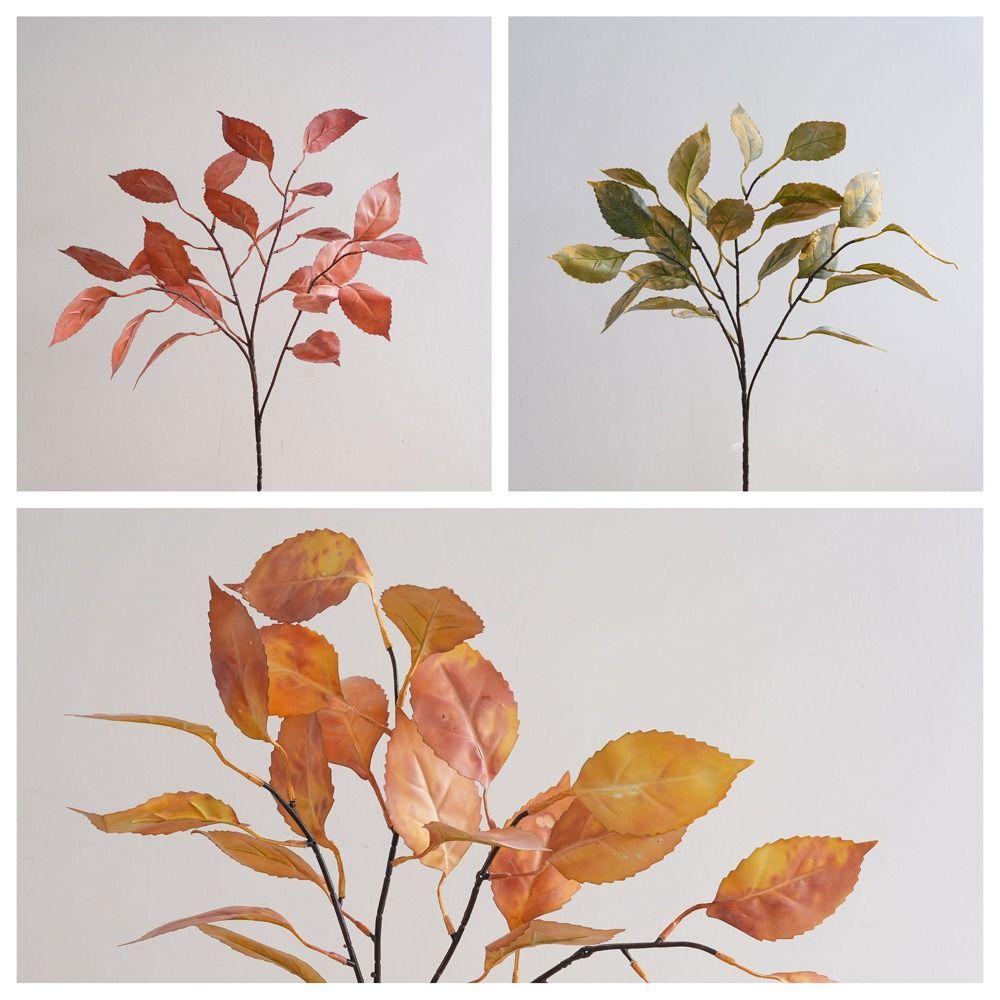 Реалистичные искусственные листья хурмы ручной работы, реалистичные имитированные цветы, роскошное искусственное растение, декор для уличного сада