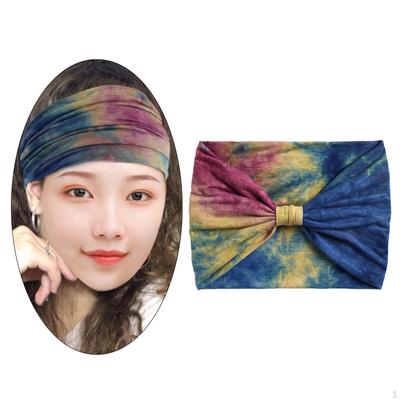Широкая повязка на голову для женщин Tie Dye спортивная эластичная бандана для девочек влагоотводящая бандана