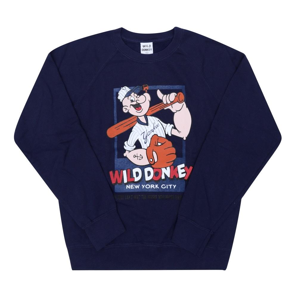 Wild Donkey Unisex Sweatshirt Navy Never Give Up Fr Never Give Up