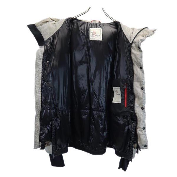 MONCLER Logo embroidery Down jacket 4 gray Men's Used