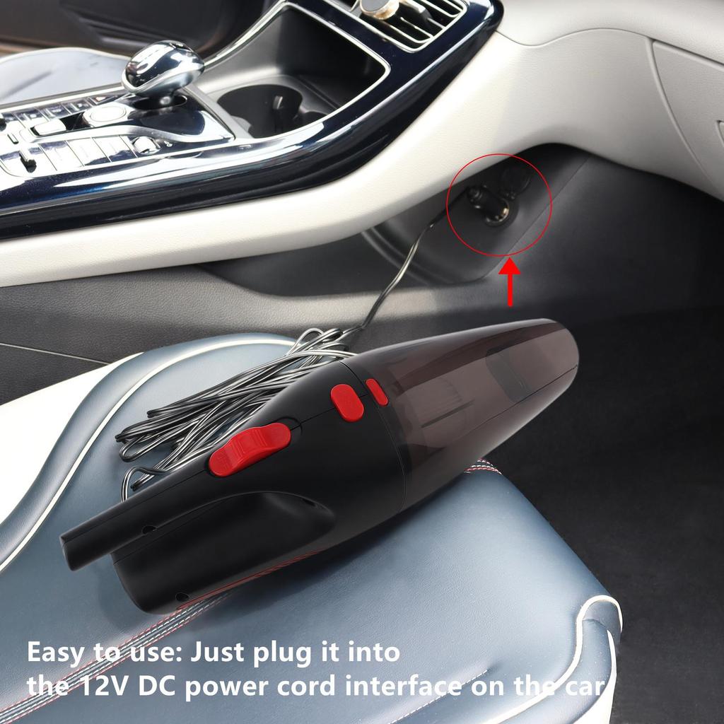 Портативный автомобильный пылесос двойного назначения для сухой и влажной уборки, 12 В, 120 Вт, с моющимся светодиодным фильтром HEPA