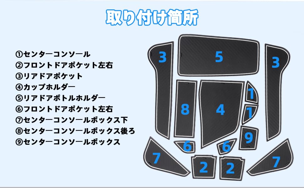 BLUESEATEC Door Pocket Mats for Nissan Note E13 Note Aura from December 2020 Specific for Noise Scratch Easy 14 Pieces (New Model e-Power (NOTE E13)