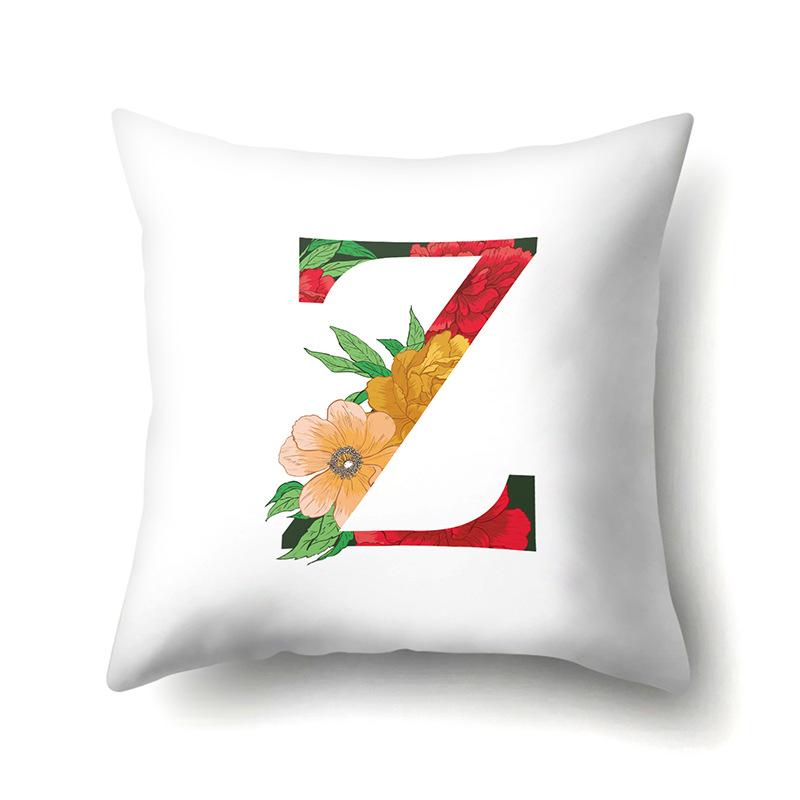 Полиэстеровая наволочка Акварельные цветы Принт для украшения автомобиля 26 английских букв Домашняя наволочка для подушки