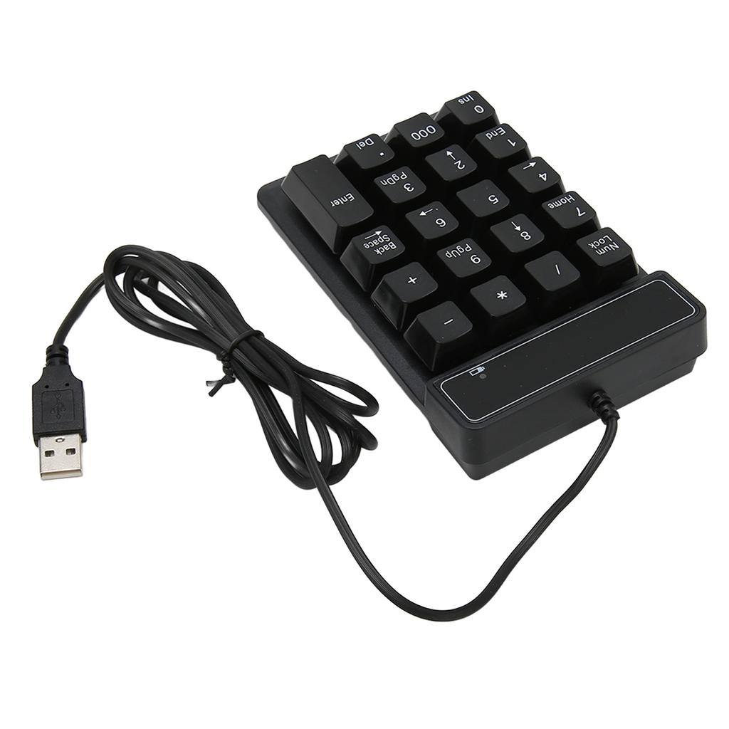 Проводная цифровая клавиатура черная USB-подключение 19 U-образных клавиш Plug and Play Компактная цифровая клавиатура для ноутбука ПК настольного компьютера