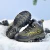 Classmate 2025 leather surface outdoor claw hook non-slip mountaineering hiking snow sports shoes medium and older children's warm rotating buckle