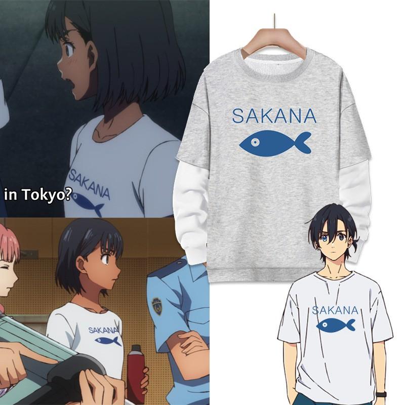 Time Rendering Cosplay Hoodie Fake Two-Piece Long Sleeve Round Neck Sweatshirt Teens Casual Anime Top