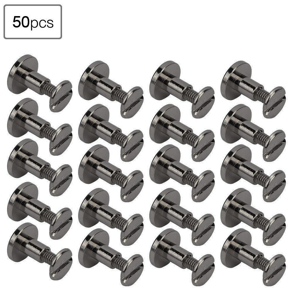 50 Set 8mm Pure Copper Flat Hd Rivets Lther Strap Screws Kit for Notebook Binding