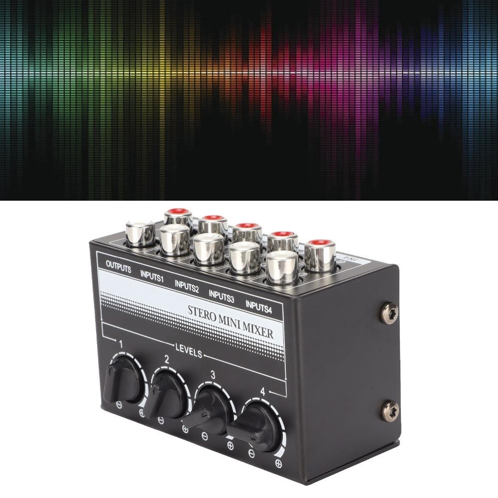 Separate Volume Knobs Stereo Mini Mixer Support 4 in 1 Out Stereo Splitte Console