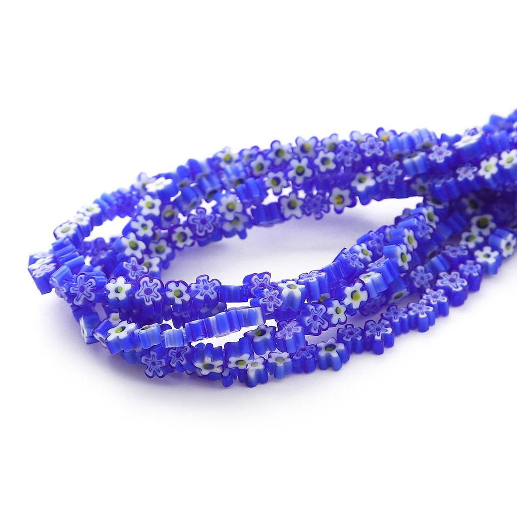 Набор из 45 бусин-цветков из стекла миллефиори для изготовления ожерелий, браслетов и серег своими руками