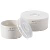 JILL STUART Microwave Pack Storage Containers, White, 2-Piece Set, Microwave Safe, Made In Japan, 41635-33455
