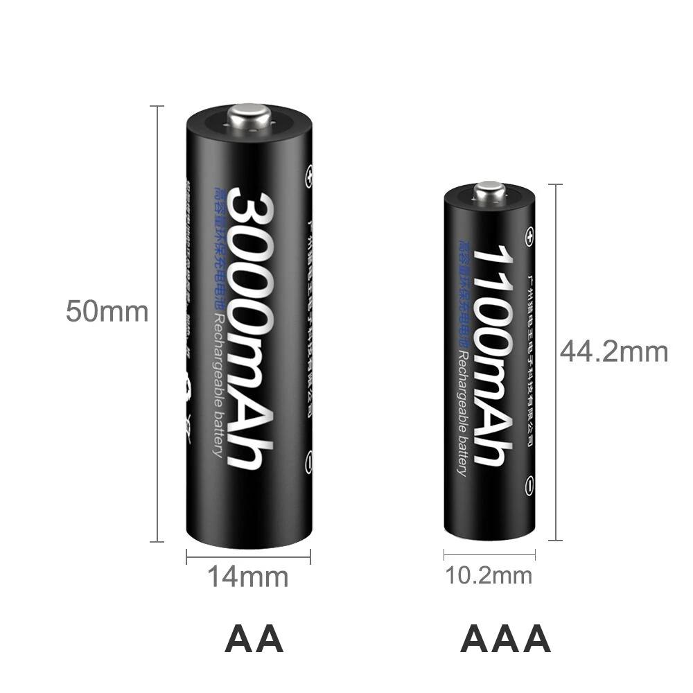 PALO Аккумуляторные батареи AA 1,2 В + аккумуляторная батарея AAA для игрушек + зарядное устройство 1,2 В для аккумулятора Ni-MH AA AAA 1,2 В