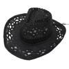 Rolled Beach Hat Western Cowboy Hat Hollow Sun Hat Straw Hat Ins Wind Jazz Hat Men and Women