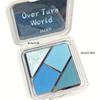Portable Reverse World Four-color Eyeshadow Palette Spice Girl Pink Summer Blue Green Pocket Eyeshadow blue