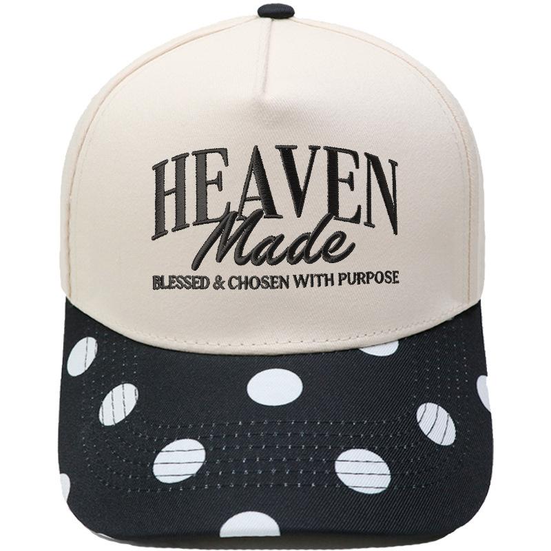 HEAVEN Made Truck Driver Hat Alphabet Embroidery Vintage Leopard Print Color Matching Baseball Cap Men's and Women's Casual