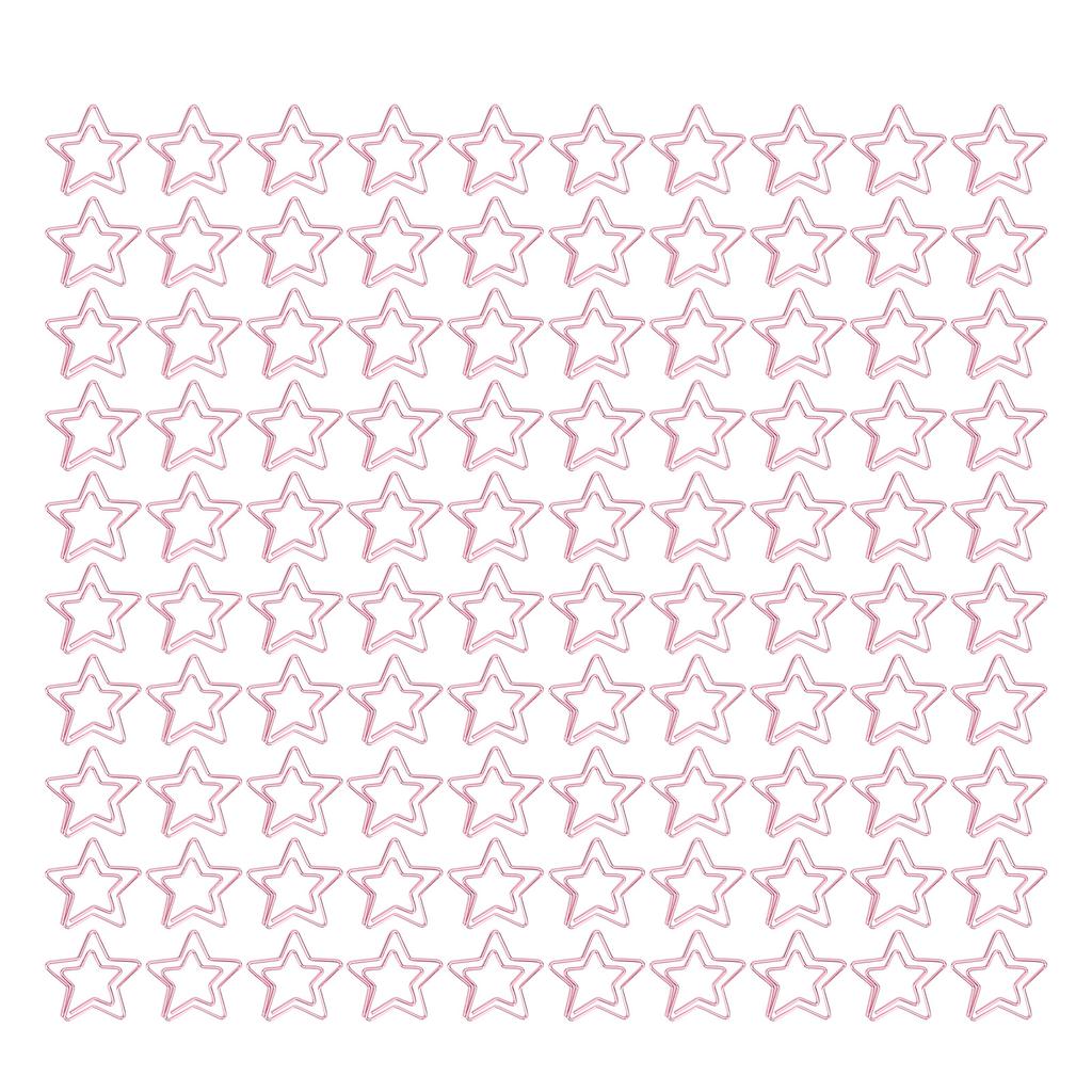 100PCS Paper Clips Cute Star Shape Metal Plating Bright Small Paperclips for Office School H