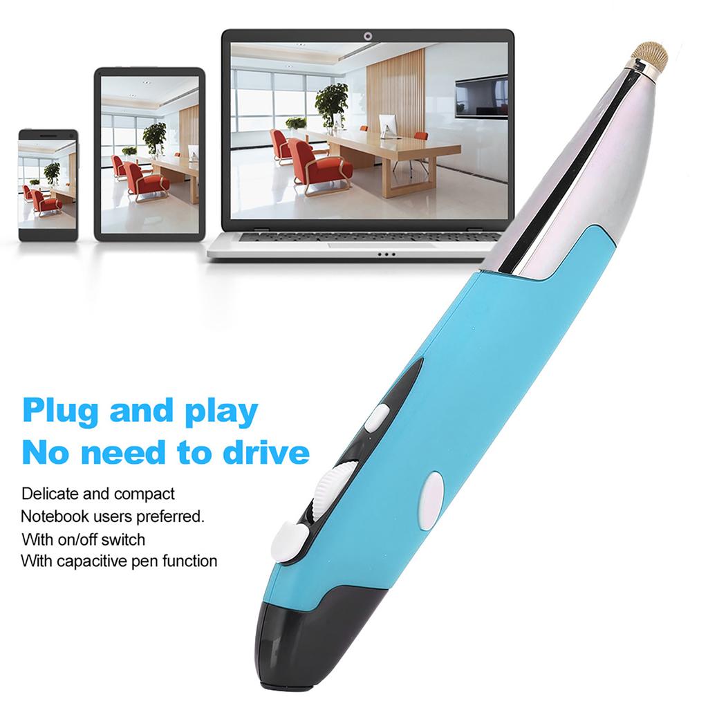USB Computer PC Accessory Wireless 2.4G Mouse Pen Type Personalized Innovative(Claret PR-06)
