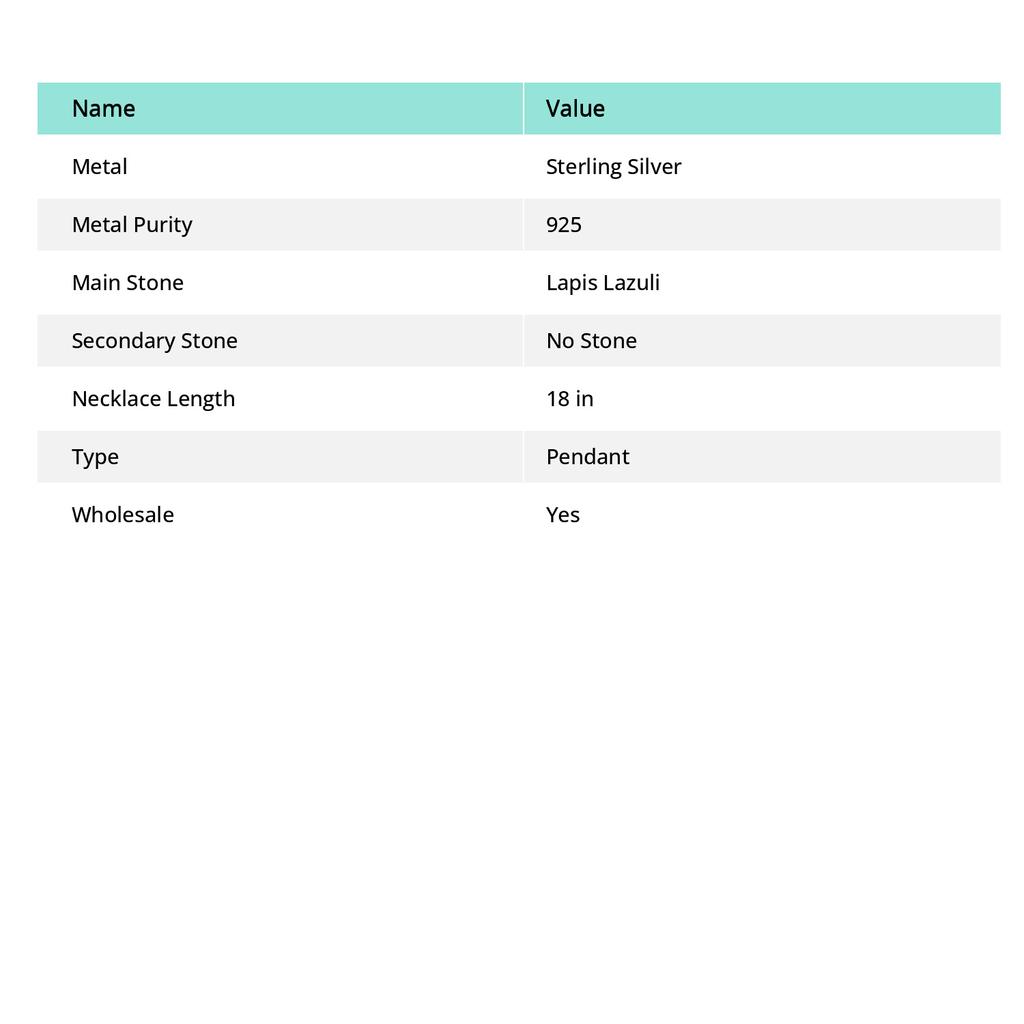 Подвеска из серебра 925 пробы с натуральным лазуритом 2,52 дюйма u4h40