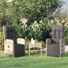 319891 vidaXL Outdoor Reclining Chairs and Cushions2pcs Poly Rattan Grey