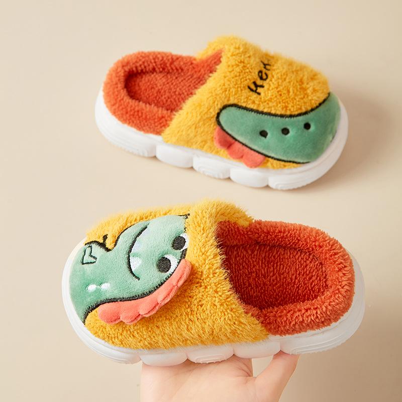 Детские тапочки домашние детские хлопковые тапочки осень-зима детские тапочки с динозаврами милые детские тапочки для девочек домашняя обувь