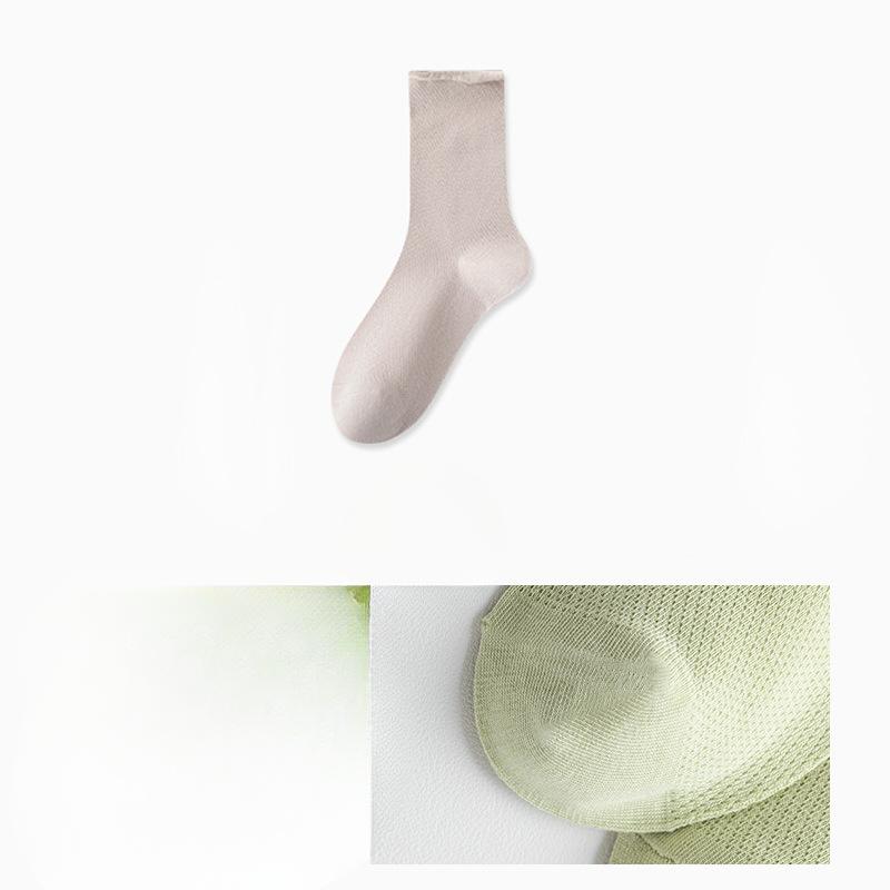 Women's Socks, Summer Thin Pure Cotton Antibacterial and Deodorizing Mid-calf Socks, Boneless Postpartum Socks