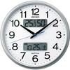 Часы настенные Seiko Clock офисного типа с радио аналоговым календарем и дисплеем температуры и влажности Seiko Nextime серебристый металлик диаметр 35 см ZS250S 04 01