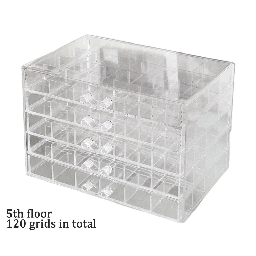 120Grids Jewelry Storage Box Acrylic Nail Art Organizer Box Jewelry Transparent Box  Vanity