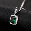 Sterling  Geometric Cubic Zirconia Pendant Necklace for Women Luxury Female Wedding Trend Accessory Party Jewelry