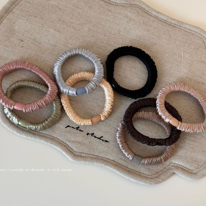 Корейская базовая простая эластичная резинка для волос из ледяного шелка в виде толстой кишки, однотонная, головной убор, аксессуары для волос для девочек и женщин