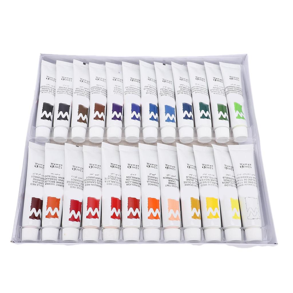 12ml Watercolor Paint Set Professional Multiple Color Paint Tubes for Artists and Beginners 24 Colors