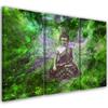 Three Piece Picture Canvas Print Buddha Mandala Nature Green