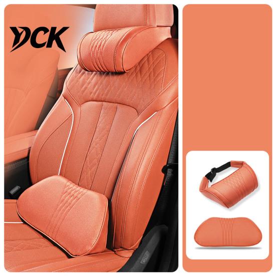 Car Headrest Lumbar Support Pillow Set Universal Memory Foam Neck Pillow, Ergonomic Auto Back Pain Relief for Drivers Cushion Long Road Trips, Relieve