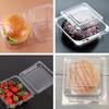 50 Pcs Clear Plastic Hinged Take Out Containers Disposable Clamshell Food Cake Containers with Lids for Dessert, Cakes, Cookies, Salads, Pasta