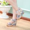 Fashion Fashionable Slope Heel Printed Elegant Sandals 2024 Versatile Summer Casual Women's Shoes Lightweight and Breathable High Heels