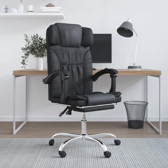 VidaXL Fauteuil de Massage Inclinable de Bureau, Chaise Pivotante avec Dossier et Repose-pied Réglables, Siège Intérieur, 349743