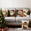Christmas Pillow Cover Christmas Linen Pillowcase Autumn Decoration Snowman Pillow Covers For Chair Sofa Bedroom Living Room