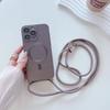 Модный магнитный чехол для телефона для IPhone 17 16 15 14 Plus 13 12 Pro Max с ремешком через плечо, противоударный, матовый, с веревкой-шнурком