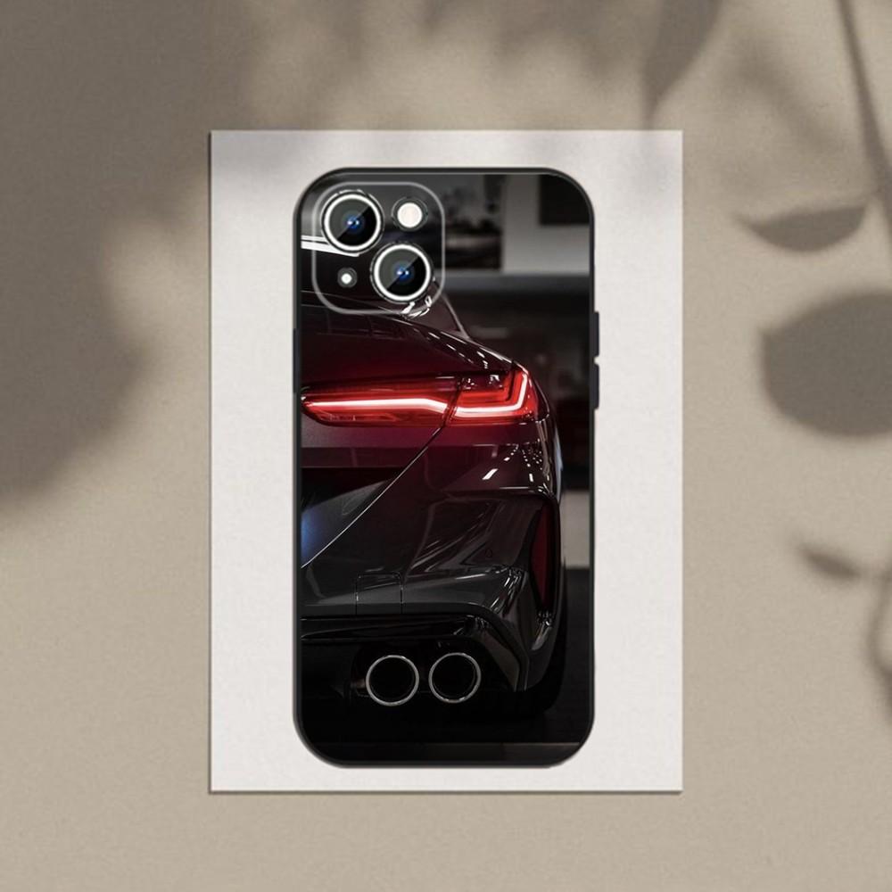 B-Синий Красный Автомобиль Чехол для Телефона Чехол для Телефона Для Apple iPhone 15,14,13,12,11,XS,XR,X,8,7,Pro,Max,Plus,mini Силиконовый Черный Чехол