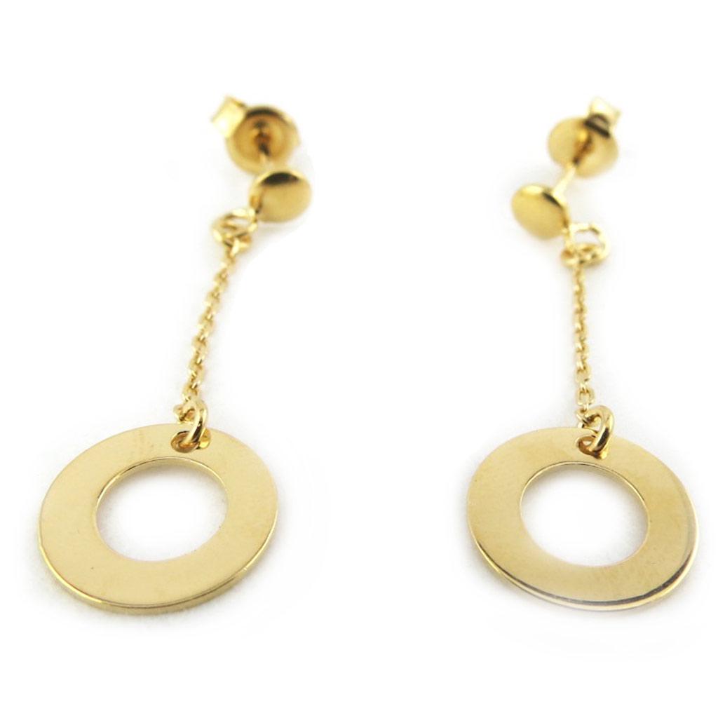 Les Trésors De Lily [N2210] - Позолоченные серьги «Дзен» - 35x11 мм