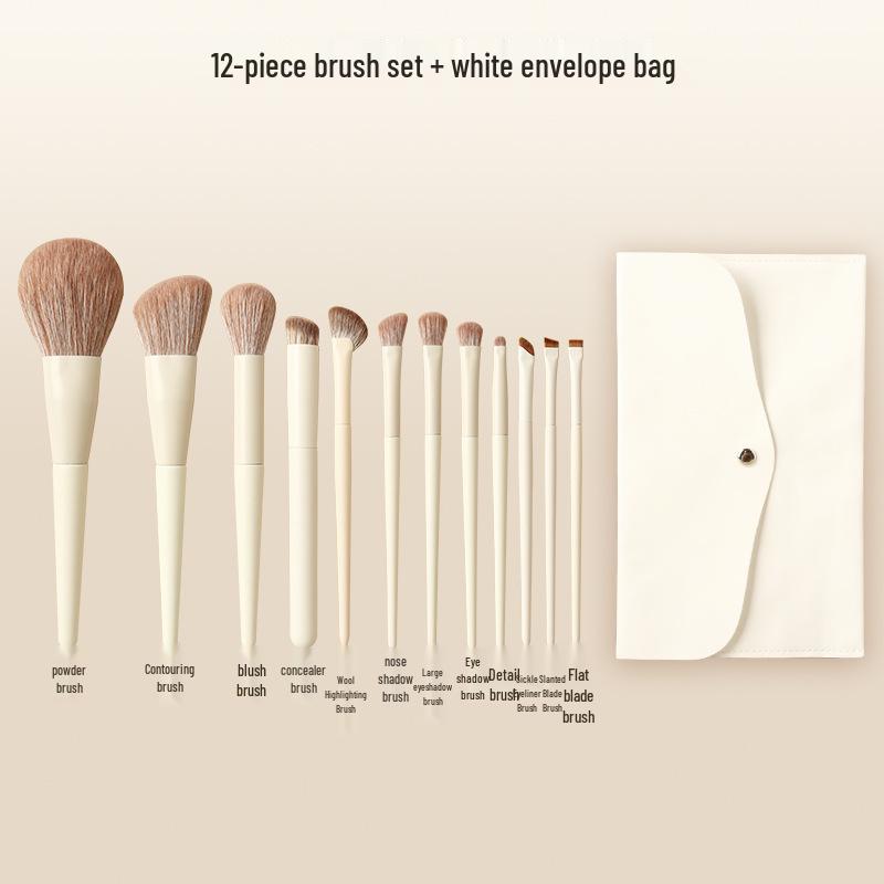 Набор из 10/12 предметов фарфоровых кистей для макияжа цвета молочного облака
