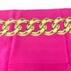 Б/у Шарф Chanel с логотипом Coco Mark, шелк, розовый, 80 см, оригинал 1195